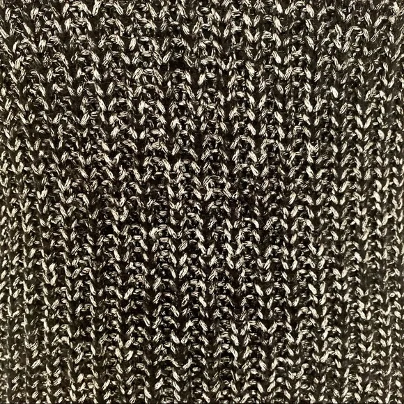 ALICE + OLIVIA Scoop Neck Sweater Black & Silver Metallic Alpaca Wool Knit M - Picture 6 of 15